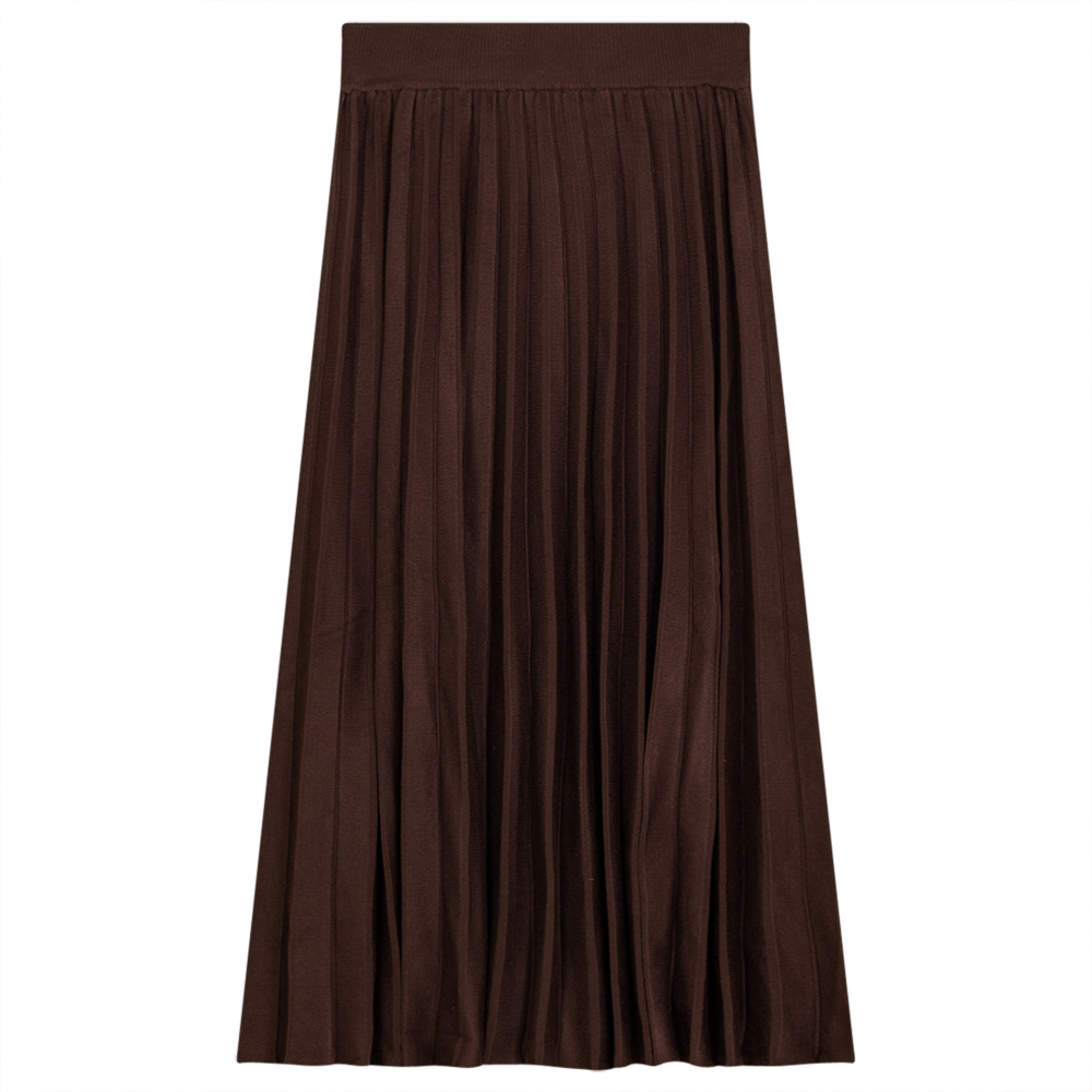 Pleated Knit Long Skirt