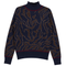 Mock Neck Leopard Knit Chenille Sweater
