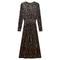 Midi Pleated Velour Floral Dress