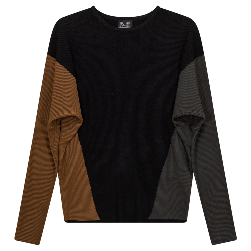 Dolman Color Blocked Knit Sweater