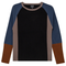 Color Blocked Ribbed Knit Combo Sweater