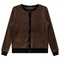 Velour Round Neck Cardigan
