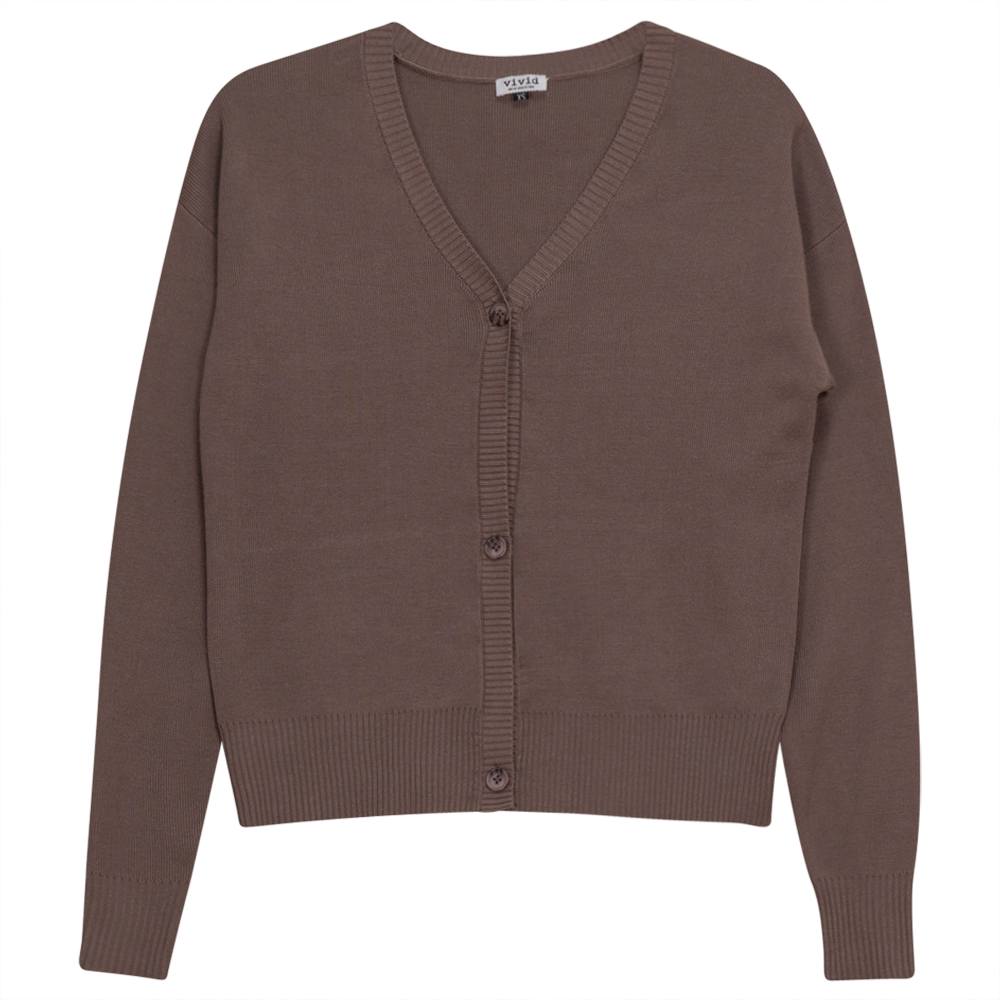 Drop Shoulder Cropped Knit Cardigan