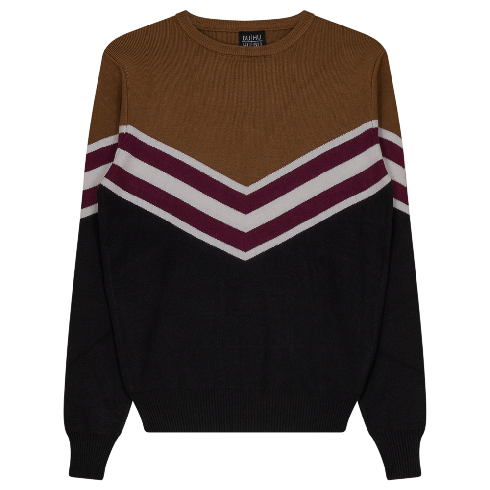 Color Blocked V Design Sweater