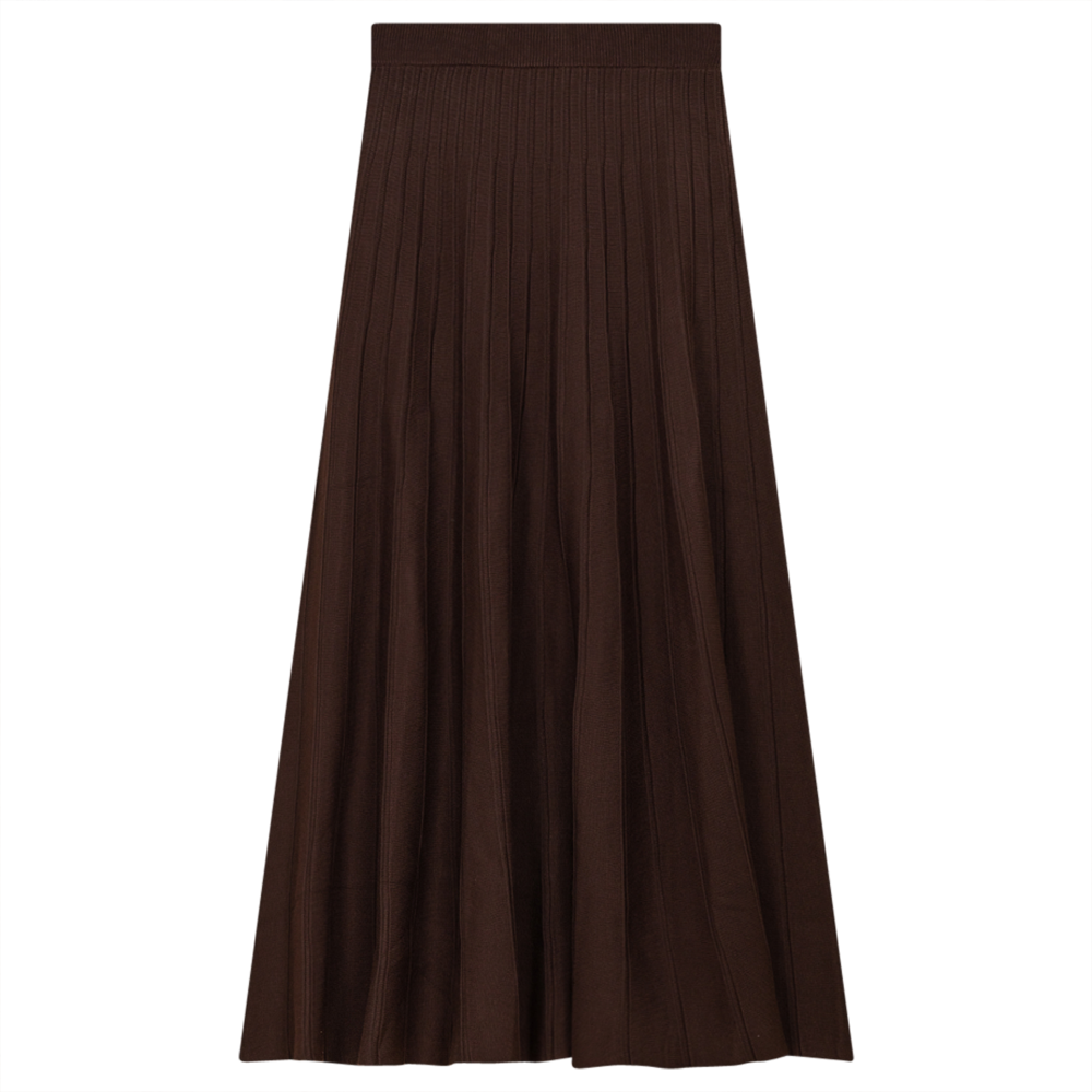 Midi Pleated Knit Skirt