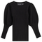 Rib Knit Top With Puff Sleeves
