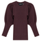 Rib Knit Top With Puff Sleeves