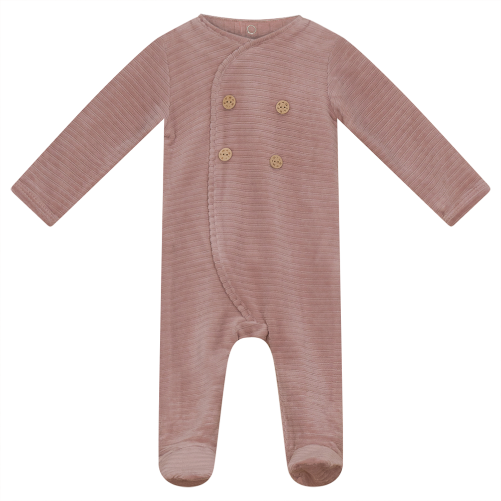 Double Press Look Rib Velour Onesie