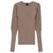 Rib Knit Top With Puff Sleeves