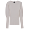 Rib Knit Top With Puff Sleeves