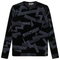 Rib Velour Print Top With V-Neck