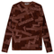 Rib Velour Print Top With V-Neck