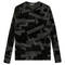 Rib Velour Print Top With V-Neck