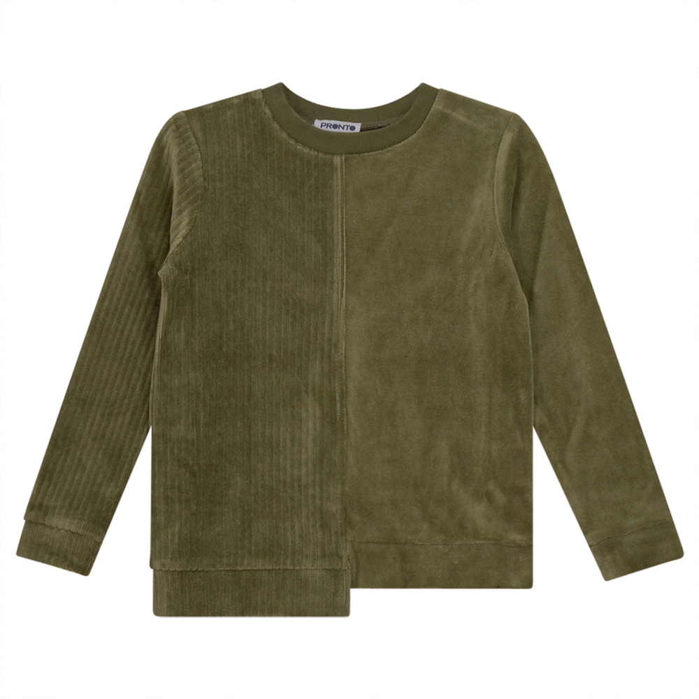 Combo Rib & Solid Velour Top