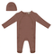 Ribbed Onesie With Fake Button Closure