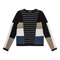 Striped Color Blocked Knit Sweater