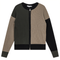 Color Block Double Zip Knit Cardigan