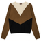 V-Shaped Color Blocked Sweater