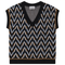 Herringbone Contrast Jaquard Knit Vest