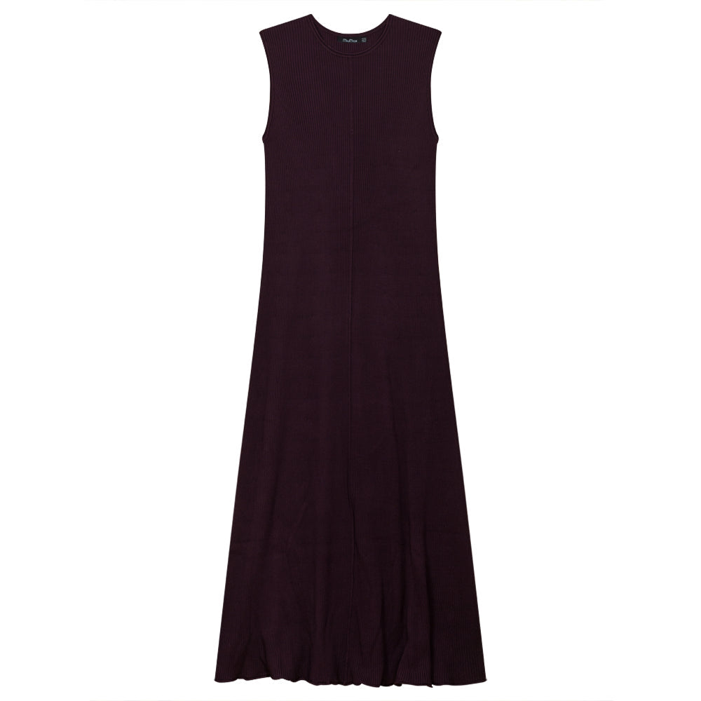 A Line Ribbed Knit Maxi Jumper