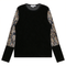 Slinky Velour Combo printed Accordian Sleeve Top