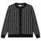 Crew Neck Printed Knit Cardigan