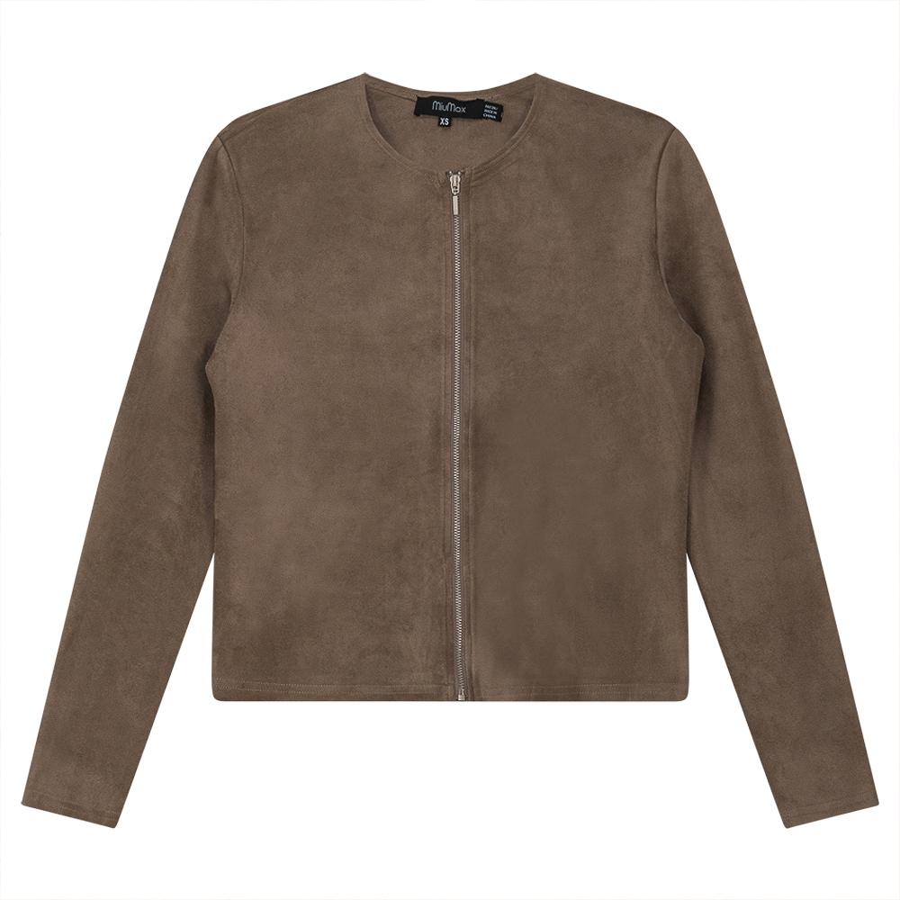 Ladies Suede Zip Jacket