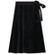 Short Wrap Velour Skirt