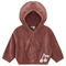 Velour Hoody Cardigan with Cherry Hook Stitchs
