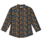 Multi Flower Print Mock Neck Top