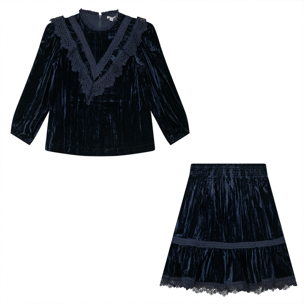 2 Piece Set with Lace Trim