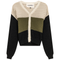 Cropped Knit Color Blocked Cardigan