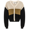 Cropped Knit Color Blocked Cardigan