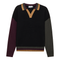 Color Blocked V Neck Knit Sweater