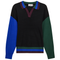 Color Blocked V Neck Knit Sweater
