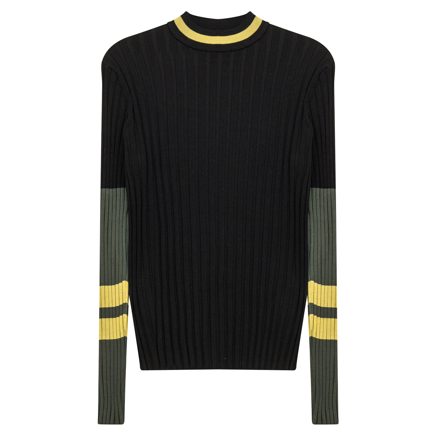Ribbed Striped Knit Sweater