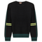 Knit  Stripped Sleeve Drop Shoulder Sweater
