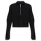 Cropped Zip Henley Sweatshirt