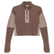 Cropped Zip Henley Sweatshirt