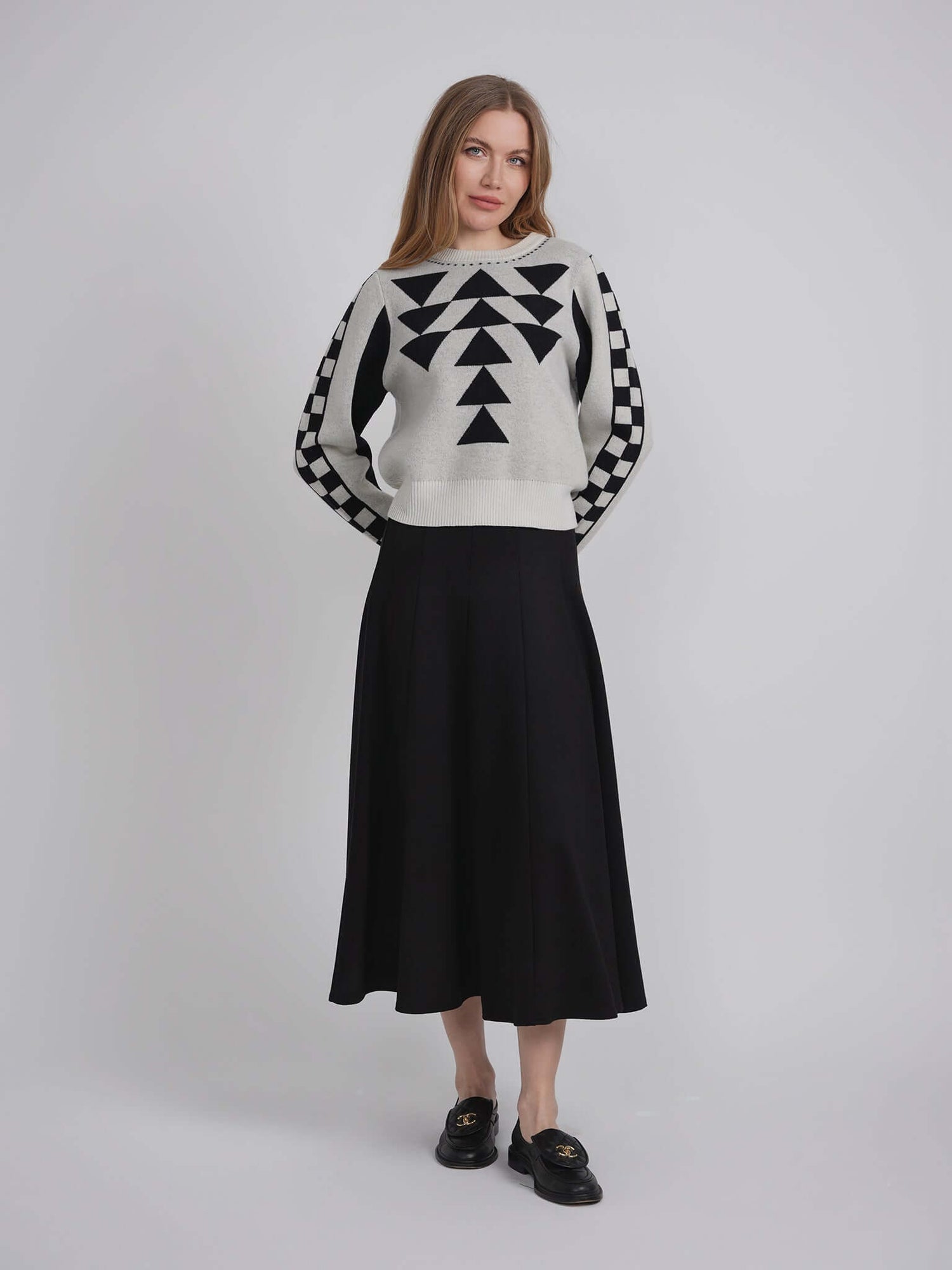 Geometric Print Sweater