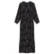 Crystal Pleated Printed Maxi Dess