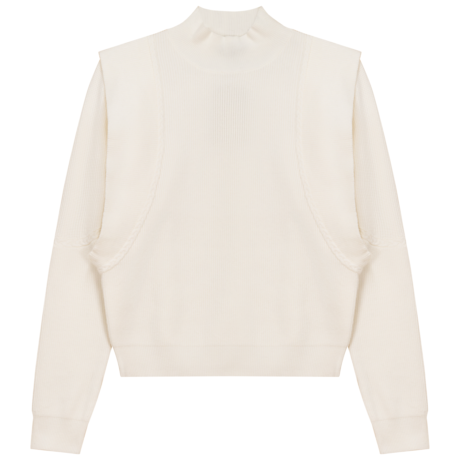 Mock Neck Vest Look Sweater