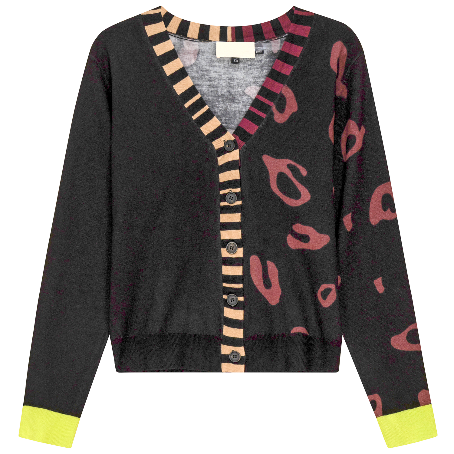 Contrast Printed Cardigan