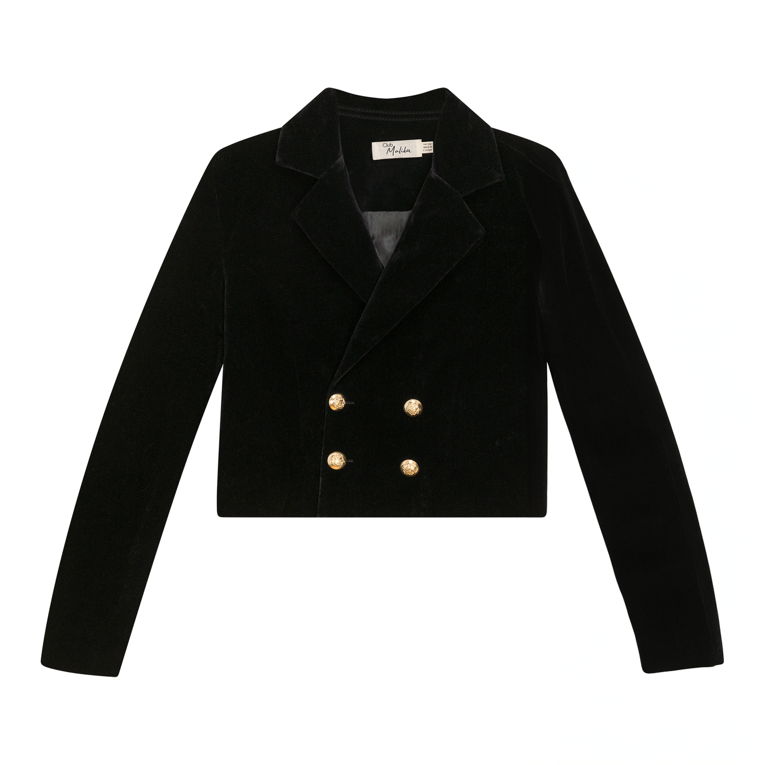 Cropped Velvet Blazer