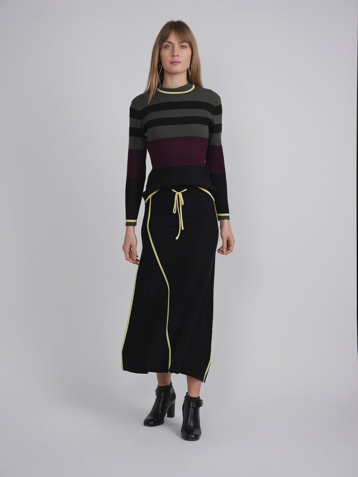 Midi Knit A Line Skirt