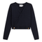Cropped Double Breasted Wrap Sweater