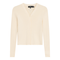High V Cropped Ribbed Cardigan