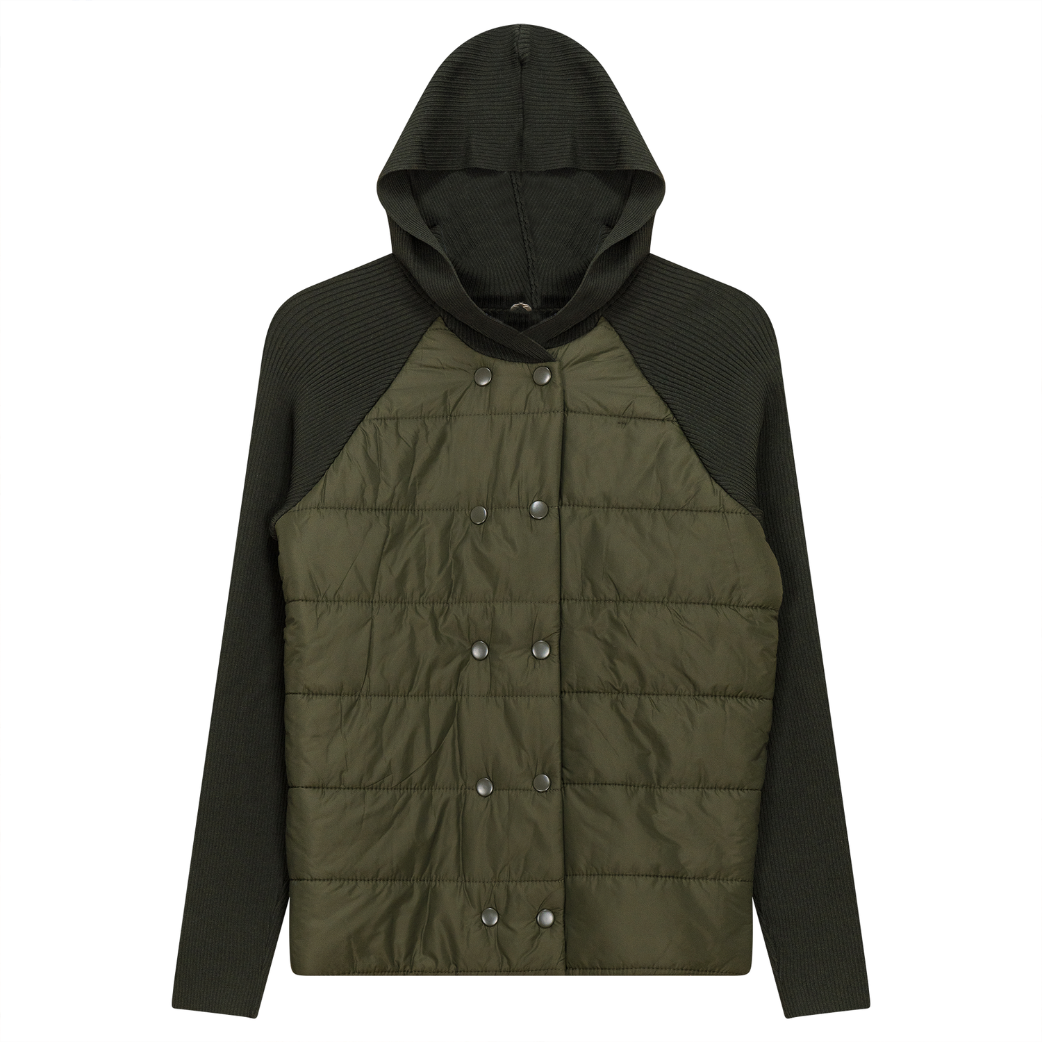 Double Breasted Quilted Knit Jacket