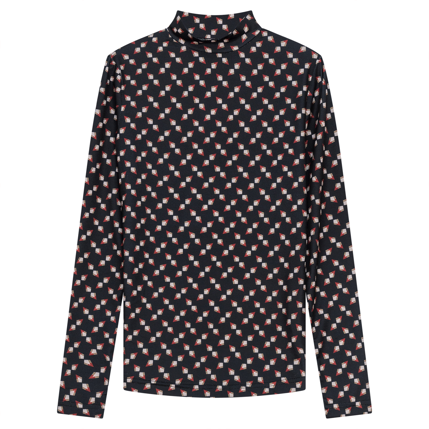 Printed Micro Mock Neck Tee