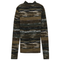 Printed Knit Mock Neck Tee